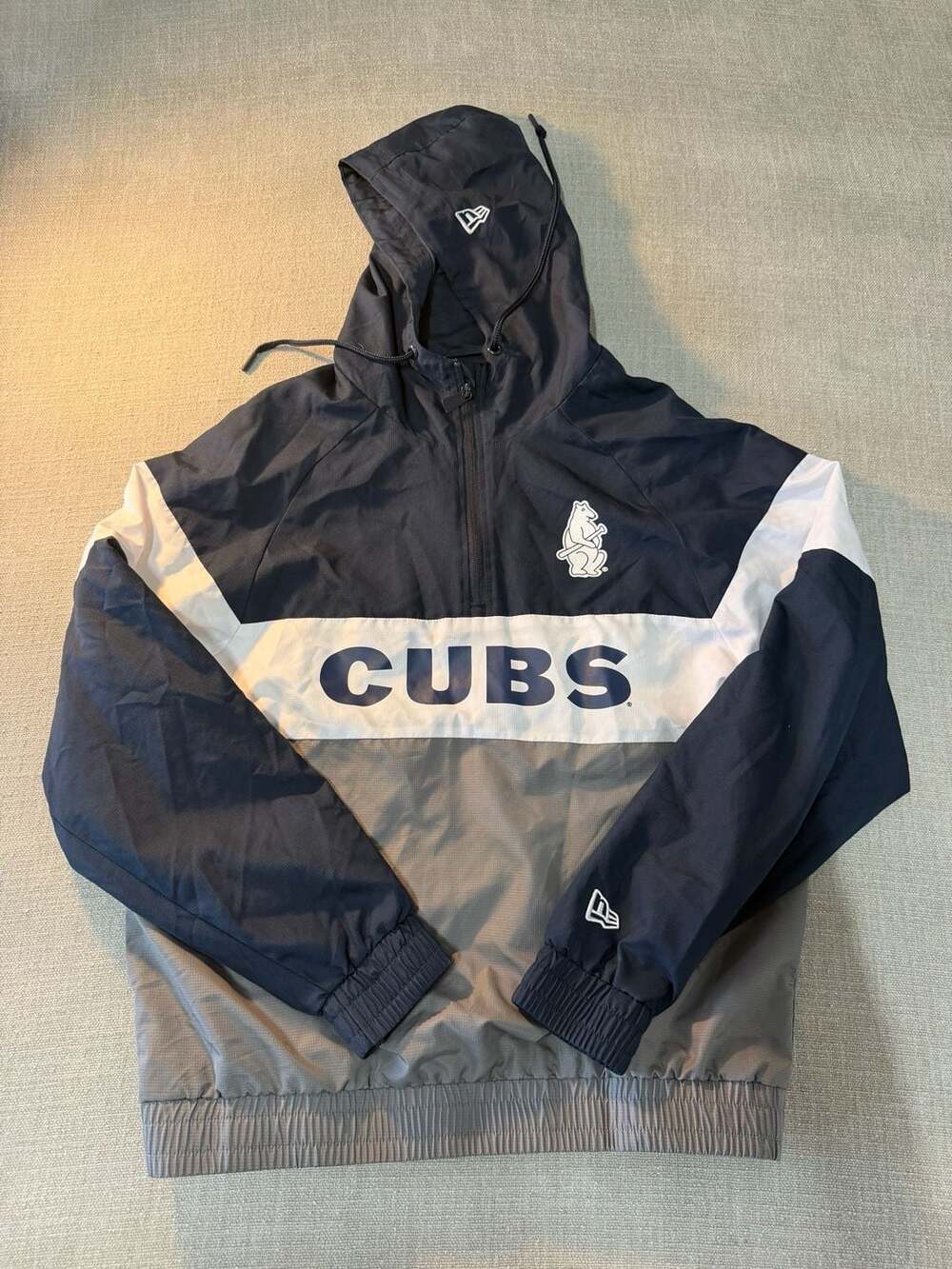 New Era Chicago Cubs Cooperstown Collection Half-Zip Windbreaker Jacket Small